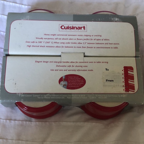 CUISINART•Red 4/5oz ceramic bakeware set - Picture 3 of 6